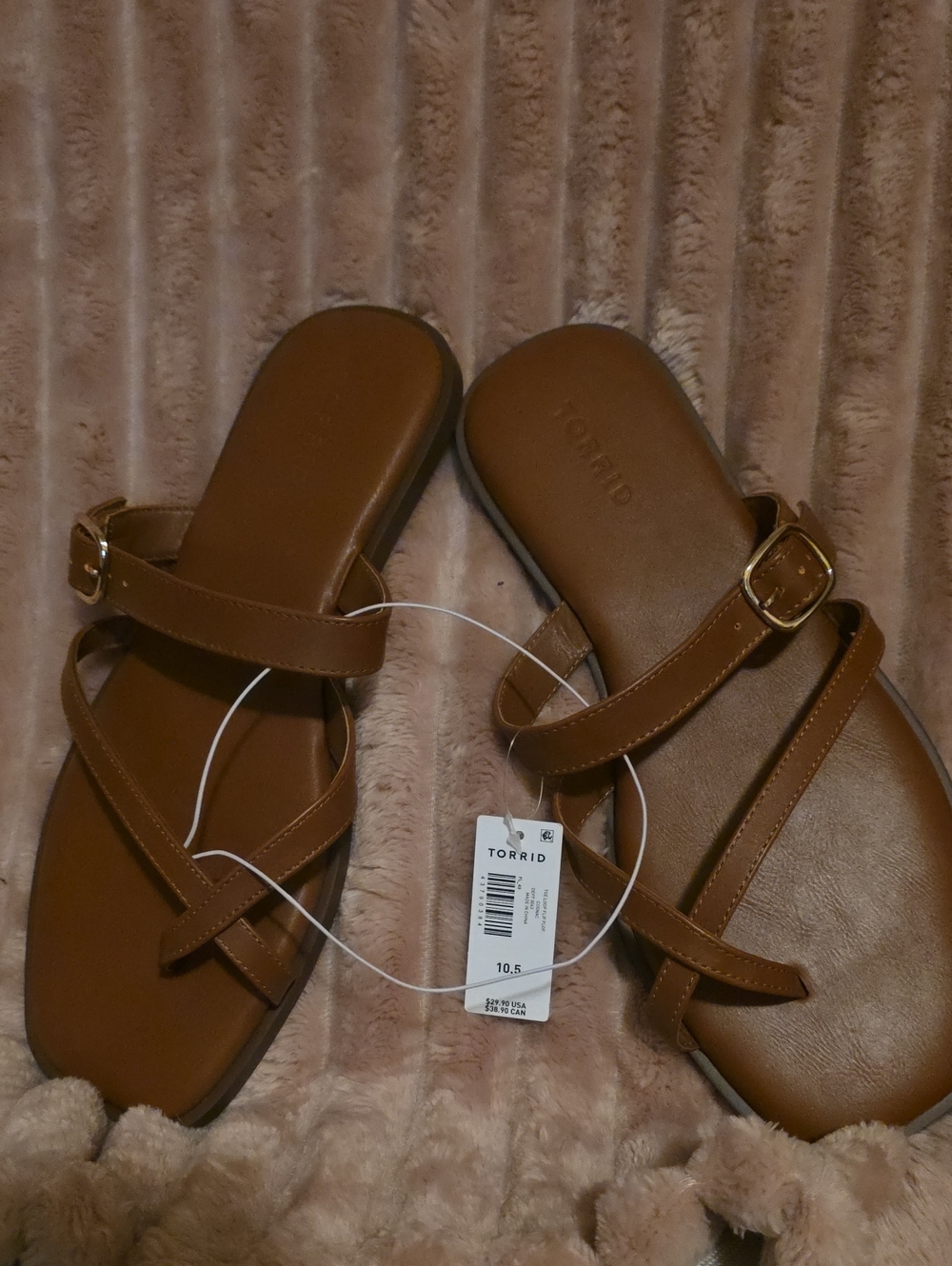 torrid Brown Crisscross Slide Sandals with Buckle
